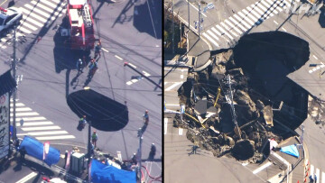 Ιαπωνία: Μεγαλώνει η τρύπα που «κατάπιε» οδηγό και το φορτηγό του - Έχει πλέον τετραπλάσια διάμετρο!