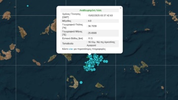 Σεισμός 4 Ρίχτερ στα ανοιχτά της Σαντορίνης