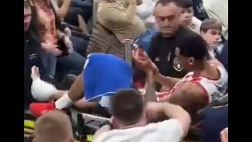 Άτυχος ξανά ο Μπολομπόι, έφυγε με φορείο από τον αγώνα Ερυθρός Αστέρας-Αρμάνι Μιλάνο - Βίντεο