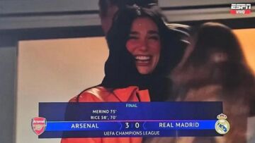Η Ντούα Λίπα πανηγύρισε τον θρίαμβο της Άρσεναλ επί της Ρεάλ στο Emirates