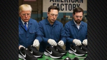 Οι Κινέζοι απαντούν στους δασμούς Τραμπ με τρολάρισμα: Τραμπ, Μασκ και Βανς σε γραμμή παραγωγής παπουτσιών, δείτε βίντεο