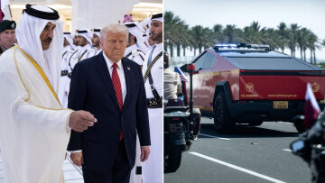 Ντόναλντ Τραμπ: Τον υποδέχτηκαν με κόκκινα Cybertrucks και καμήλες στη Ντόχα - Δείτε βίντεο