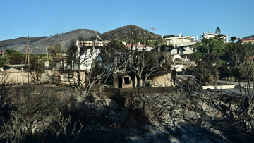 Χωρίς ενεργό μέτωπο η φωτιά στην Παλαιά Φώκαια - Κάηκαν σπίτια στο Θυμάρι