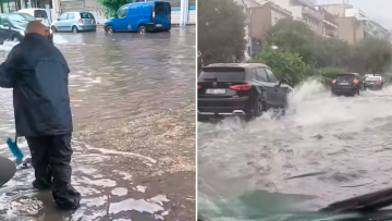 Καταιγίδα στη Θεσσαλονίκη: Ποτάμια κεντρικοί δρόμοι - Έφυγε καπάκι φρεατίου, δείτε βίντεο