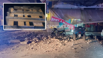 Κατέρρευσε μπαλκόνι ημιτελούς οικοδομής στα Χανιά - Συντρίμμια προκάλεσαν ζημιές σε οχήματα και κατάστημα, δείτε φωτογραφίες