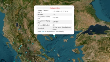 Σεισμός 3,6 Ρίχτερ στο Άγιο Όρος