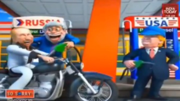 Οι Ινδοί έκαναν καρτούν τους Μόντι και Πούτιν - Οδηγούν παρέα ένα μηχανάκι και αγνοούν τον Τραμπ όταν πάνε να βάλουν καύσιμα, δείτε βίντεο