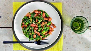 Χάντρες με χόρτα εποχής και πορτοκάλι