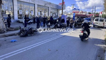 Ένας τραυματίας έπειτα από σύγκρουση μηχανής με αγροτικό στα Χανιά, δείτε φωτογραφίες