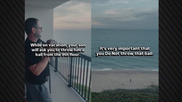 Η στιγμή που πατέρας πετάει μπάλα του ράγκμπι από τον 9ο όροφο και χτυπάει στο κεφάλι τον γιο του που ήταν πολλά μέτρα μακριά