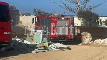 Φωτιά σε εργοτάξιο ξενοδοχείου στην Ανάληψη Χερσονήσου στο Ηράκλειο Κρήτης