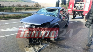 Αυτοκίνητο καρφώθηκε σε προστατευτικές μπάρες στο ύψος του Αστερίου Ερυμάνθου Αχαΐας