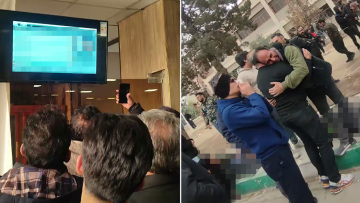Σκληρό βίντεο: Ιρανοί ψάχνουν τους ανθρώπους τους σε οθόνη που προβάλει φωτογραφίες νεκρών και ανάμεσα σε σακούλες με πτώματα