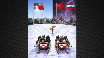 «Γροιλανδέ, ποιο δρόμο θα πάρεις;»: Με ένα σκίτσο με έλκηθρα και σκυλιά, ο Λευκός Οίκος βάζει ευθέως το δίλημμα ανάμεσα στις ΗΠΑ ή τη Ρωσία και την Κίνα