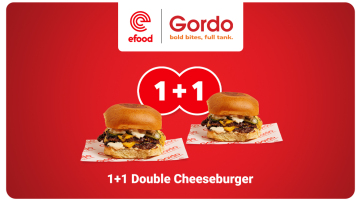 Η απόλυτη efood 1+1 εμπειρία με Double Cheeseburger από το Gordo