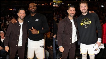 Λαμπερή συνάντηση «γιγάντων» στο Λος Άντζελες: Ντόντσιτς και ΛεΜπρόν υποδέχθηκαν τον Τζόκοβιτς σε ματς των Λέικερς
