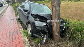 Σοβαρό τροχαίο στο κέντρο του Αργους: ΙΧ «καρφώθηκε» σε κολώνα της ΔΕΗ, δείτε εικόνες