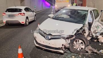 Τροχαίο σε τούνελ στην εθνική οδό Αθηνών - Λαμίας στο ύψος του Αγίου Κωνσταντίνου