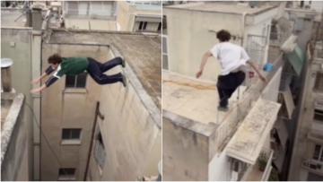 Γάλλος παρκουρίστας κάνει επικίνδυνα άλματα σε ταράτσες της Αθήνας και γίνεται viral, δείτε βίντεο