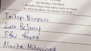 Ο Γιάννης Βαρδής ανέβασε φωτογραφία με τα ονόματα παικτών του Ολυμπιακού γραμμένα στις… προσευχές «υπέρ υγείας»