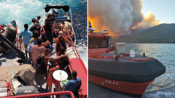 Πώς η Πυροσβεστική διέσωσε πολίτες στη μεγάλη φωτιά της Αττικοβοιωτίας, περισσότερα από 250 άτομα απομακρύνθηκαν δια θαλάσσης, φωτογραφίες και βίντεο