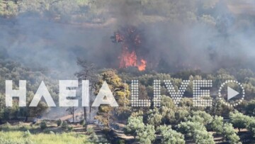 Φωτιά στην Σκιλλουντία Ηλείας: 112 για ετοιμότητα, ενισχύθηκαν οι δυνάμεις