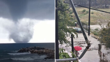 Τεράστιος υδροστρόβιλος στα Στεγνά της Ρόδου, έκκληση του δημάρχου για τις μετακινήσεις λόγω κακοκαιρίας
