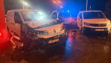 Τροχαίο με έναν τραυματία στη Λαμία, συγκρούστηκαν δύο βαν