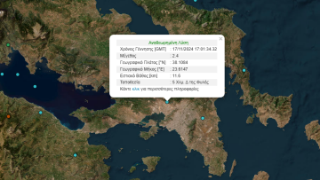 Σεισμική δόνηση 2,4 Ρίχτερ με επίκεντρο τη Φυλή