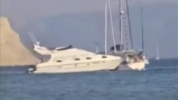 Γιοτ παρέσυρε ιστιοφόρα στην Κέρκυρα - Βίντεο από το ατύχημα στην Ερεικούσα