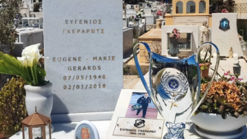 Συγκίνηση στην Κρήτη: Στον τάφο του Ευγένιου Γκέραρντ η κούπα του Κυπέλλου Ελλάδας που κατέκτησε ο ΟΦΗ
