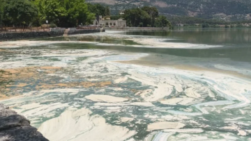 Έντονη δυσοσμία στην Παμβώτιδα, αφρός και κυανοβακτήρια στη λίμνη: Δείτε βίντεο και φωτογραφίες