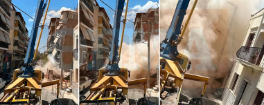 Καρέ καρέ η κατάρρευση της πολυκατοικίας στα Πετράλωνα, δείτε φωτογραφίες από τη στιγμή που το κτήριο παίρνει κλίση και πέφτει