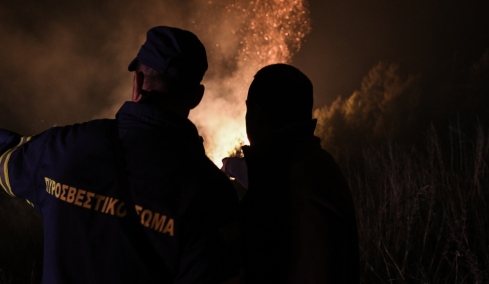 Φωτιά σε δασική έκταση κοντά στο καταφύγιο της Πρώτης Σερρών 
