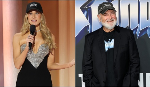 Η Νίκι Γκλέιζερ τίμησε τον Ρομπ Ράινερ στις Χρυσές Σφαίρες βάζοντας ένα καπέλο που φορούσε και ο ίδιος