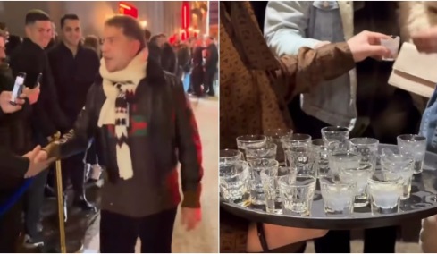 Ο Γιώργος Μαζωνάκης κέρασε σφηνάκια το κοινό του... για να τους ζεστάνει, δείτε βίντεο