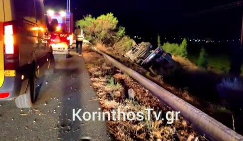 Τραγωδία στην εθνική οδό Κορίνθου-Πατρών: Νεκρός 52χρονος οδηγός νταλίκας μετά από ανατροπή, δείτε βίντεο