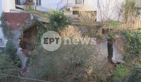 Θεσσαλονίκη: Ολόκληρη πλαγιά έτοιμη να πέσει πάνω σε πολυκατοικία στις Συκιές

