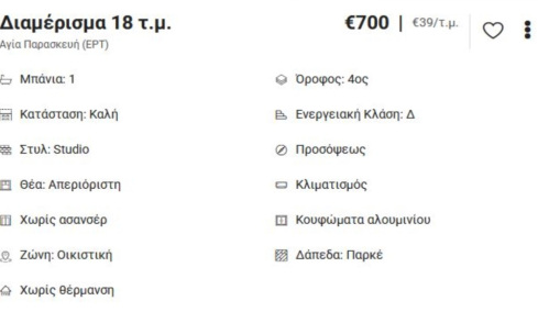 Αδιανόητο: Ζητούν 700 ευρώ για διαμέρισμα 18 τ.μ. στην Αγία Παρασκευή (vid)