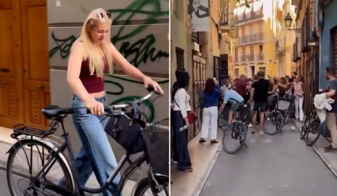  Κάτοικοι στη Βαλένθια περικύκλωσαν τουρίστες με ποδήλατα και άρχισαν να φωνάζουν και να σπρώχνουν, «να πάτε σπίτια σας» - Βίντεο