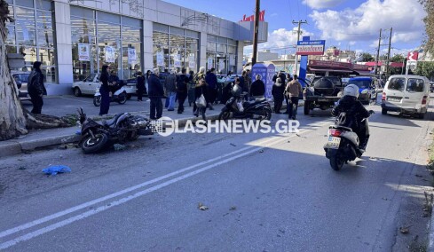 Ένας τραυματίας έπειτα από σύγκρουση μηχανής με αγροτικό στα Χανιά, δείτε φωτογραφίες