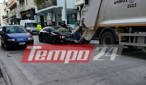 IX «καρφώθηκε» σε απορριμματοφόρο στην Πάτρα: Στο νοσοκομείο υπάλληλος καθαριότητας