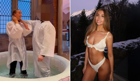 «Στροφή» για σταρ του Only Fans που έγινε διάσημη κάνοντας σεξ με 100 άτομα σε μια μέρα, πόσταρε βίντεο από τη βάπτισή της