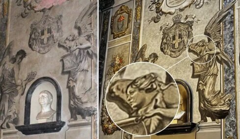 Αφαιρέθηκε από εκκλησία της Ρώμης η τοιχογραφία με τον άγγελο που έμοιαζε στη Μελόνι