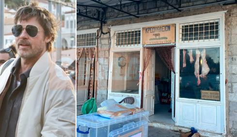Η Ύδρα γύρισε 40 χρόνια πίσω: Κρεοπωλείο με δραχμές, ψαρόβαρκες και σκηνικό δεκαετίας ’80 για τον Μπραντ Πιτ