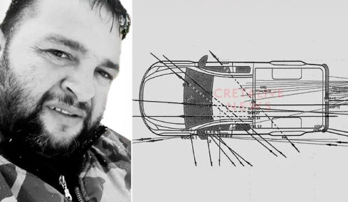 Βορίζια: Το διάγραμμα των πυρών στο αυτοκίνητο του Φανούρη Καργάκη, από τα αριστερά η φονική βολή