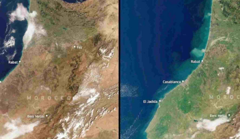 Δορυφορικές εικόνες δείχνουν μια αλλαγή στο Μαρόκο που δεν έχει παρατηρηθεί εδώ και μια δεκαετία