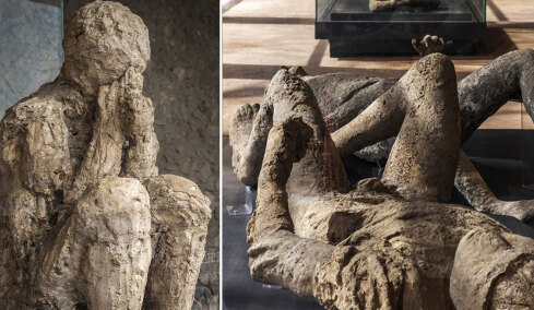 Τα συγκλονιστικά εκμαγεία θυμάτων της έκρηξης του Βεζούβιου στην Πομπηία, αγκαλιασμένοι ή κουλουριασμένοι περίμεναν το τέλος τους