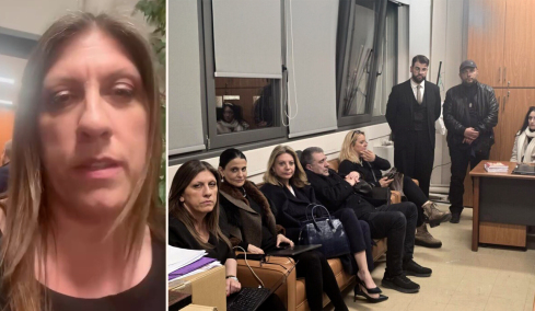 Το βίντεο της Κωνσταντοπούλου στις 00:25 από το δικαστικό μέγαρο της Λάρισας και η φωτογραφία με Καρυστιανού και Ρούτσι