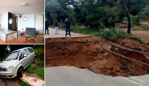 Ένας νεκρός και πλημμυρισμένα σπίτια από την κακοκαιρία στην Αττική: Άνοιξε τρύπα κοντά στη Μαραθώνος, κατέβηκε το βουνό στη Νέα Μάκρη